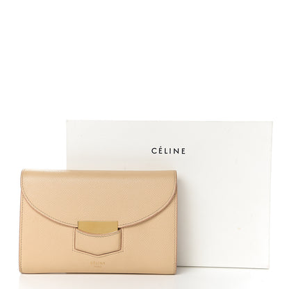 Celine Grained Calfskin Medium Trotteur Multifunction Flap Wallet Nude 7 of 7