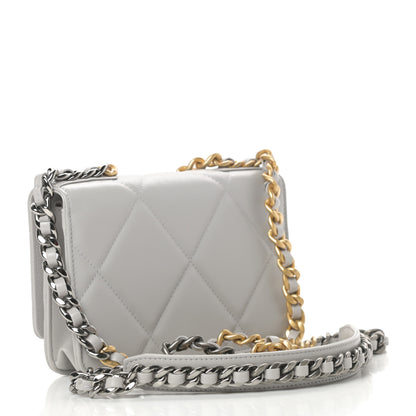 Chanel Lambskin Quilted Chanel 19 Wallet On Chain WOC Grey 3 of 13