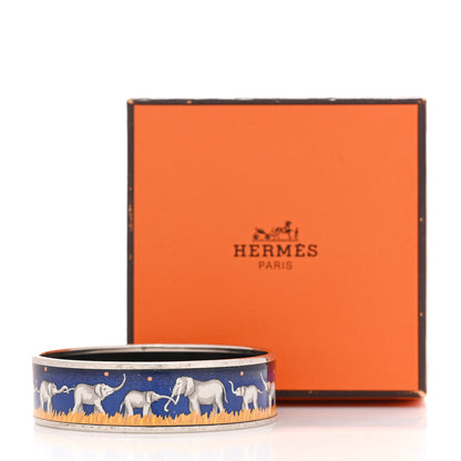 Hermes Enamel Printed Elephants Grazing Medium Bracelet 70 6 of 6