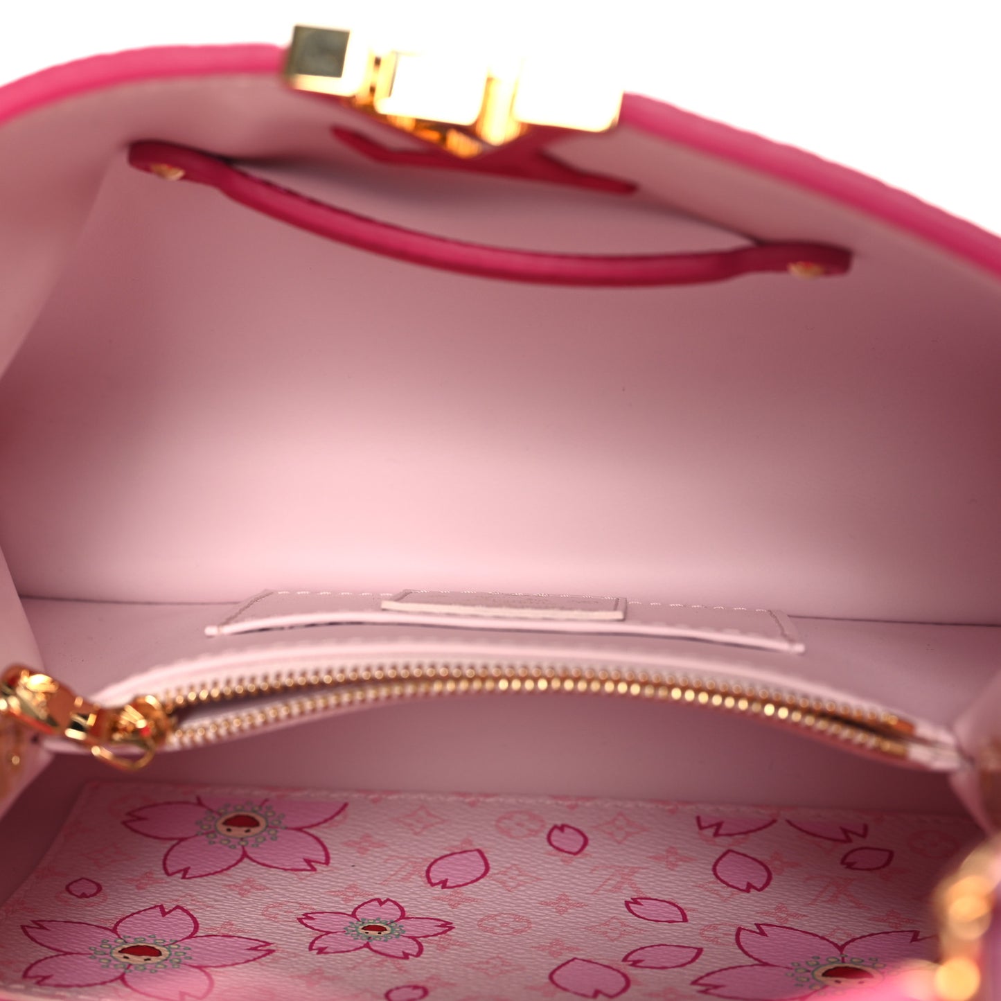 LV X TM Lambskin Embroidered Mini Cherry Blossom Capucines Pink Capucines Pink