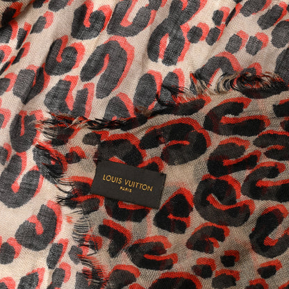 Louis Vuitton Cashmere Silk Leopard Stole Sable 4 of 4