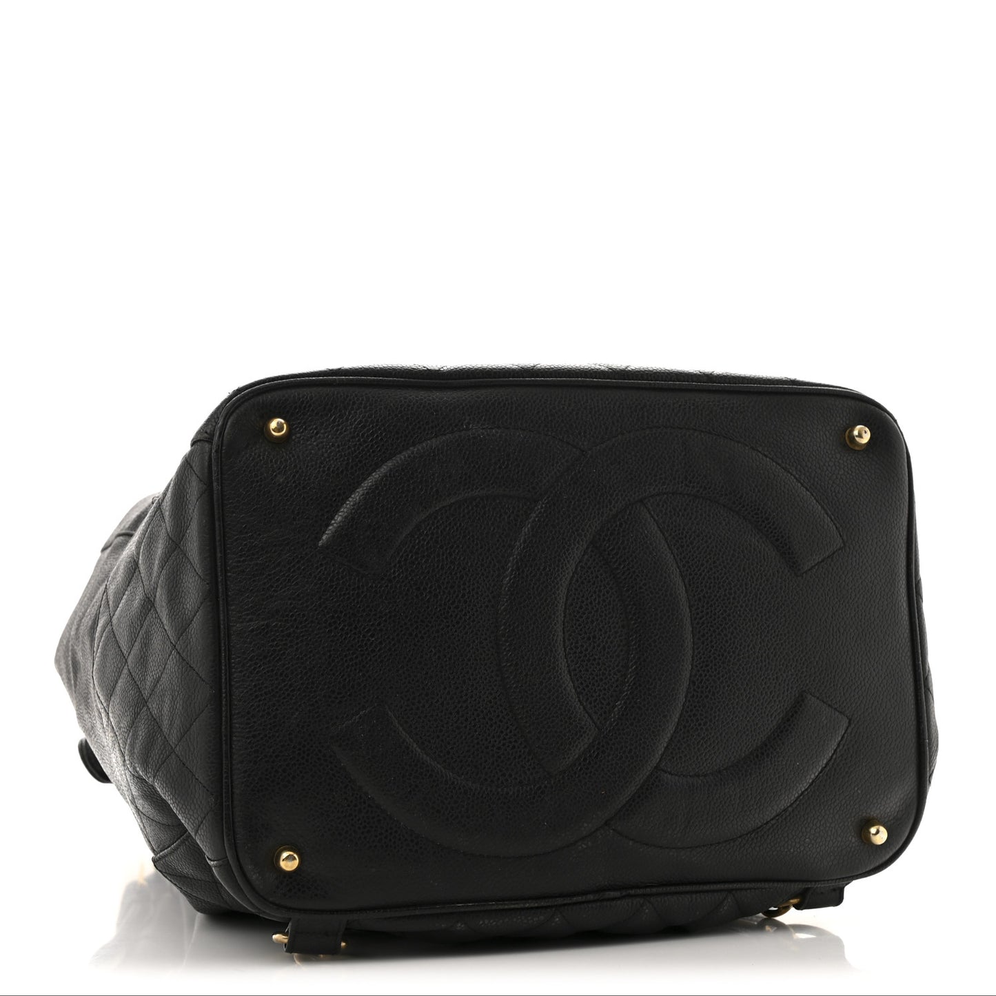 Caviar Quilted Drawstring Backpack Black