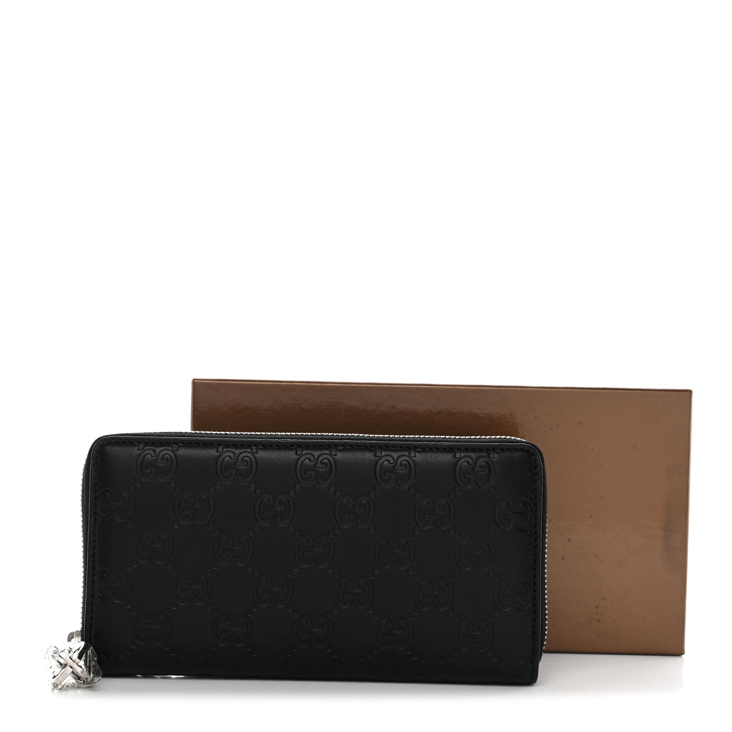 Gucci Guccissima Large Twins Zip Around Wallet Black 8 of 8