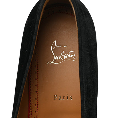 Christian Louboutin Velvet Veau Velours Crest On The Nile Loafers 43 Black 7 of 7