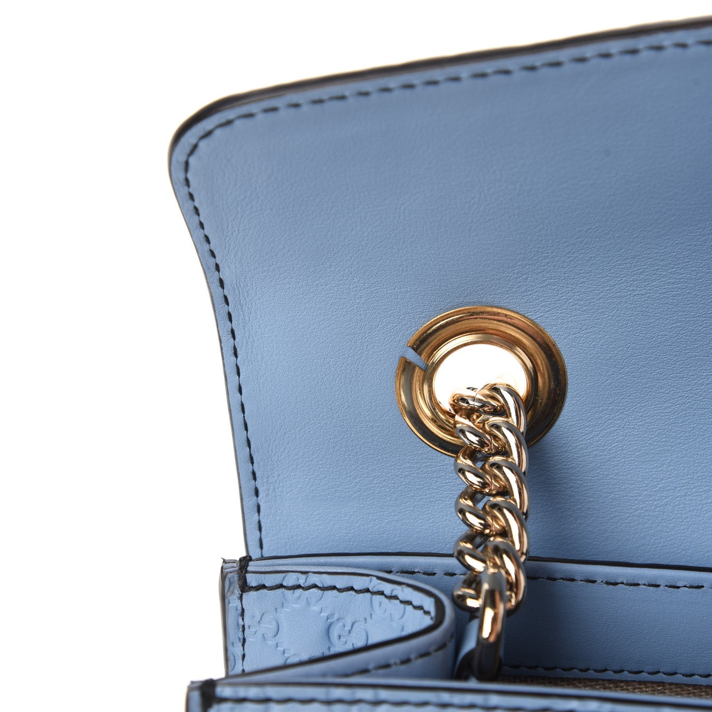 Microguccissima Medium Emily Chain Shoulder Bag Mineral Blue