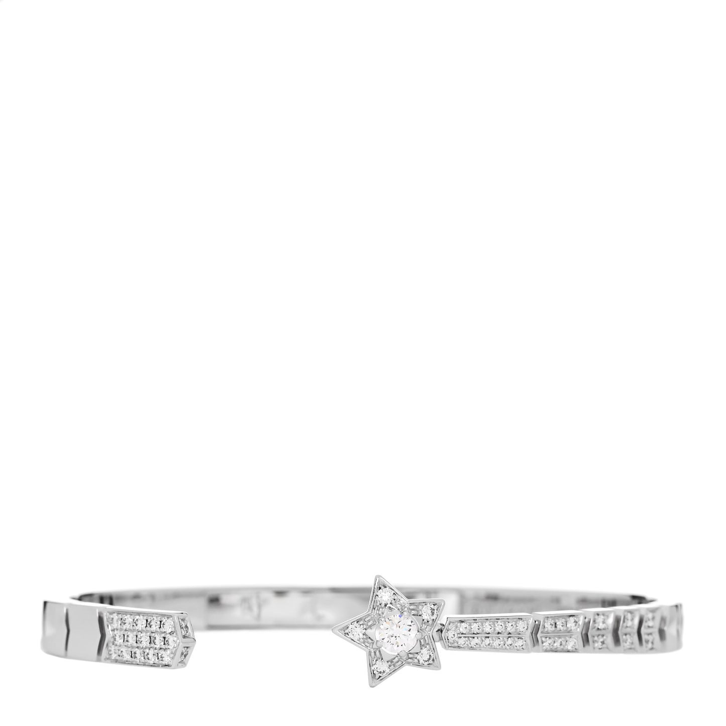 18K White Gold Diamond Comete Chevron Bracelet S