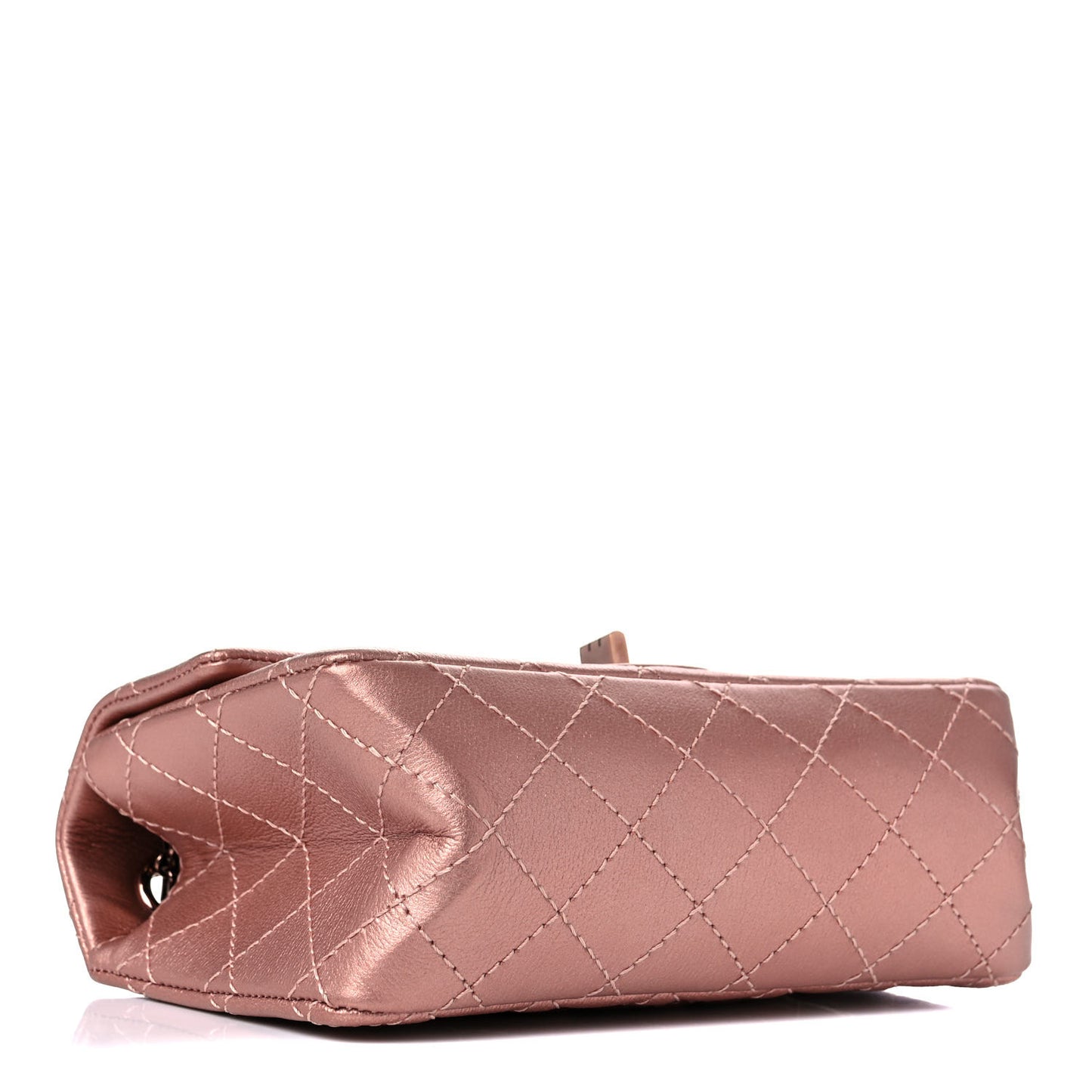 Metallic Grained Calfskin Quilted 2.55 Reissue Mini Flap Copper Pink