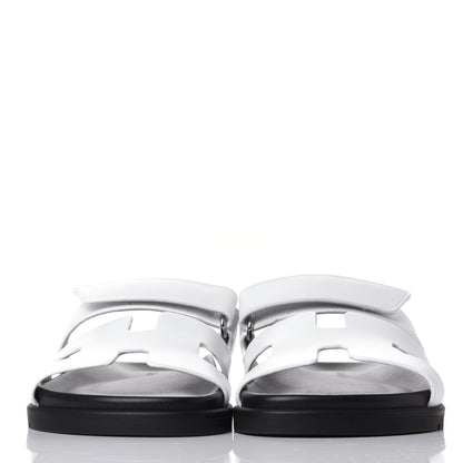 Hermes Calfskin Womens Chypre Sandals 38.5 White 2 of 11