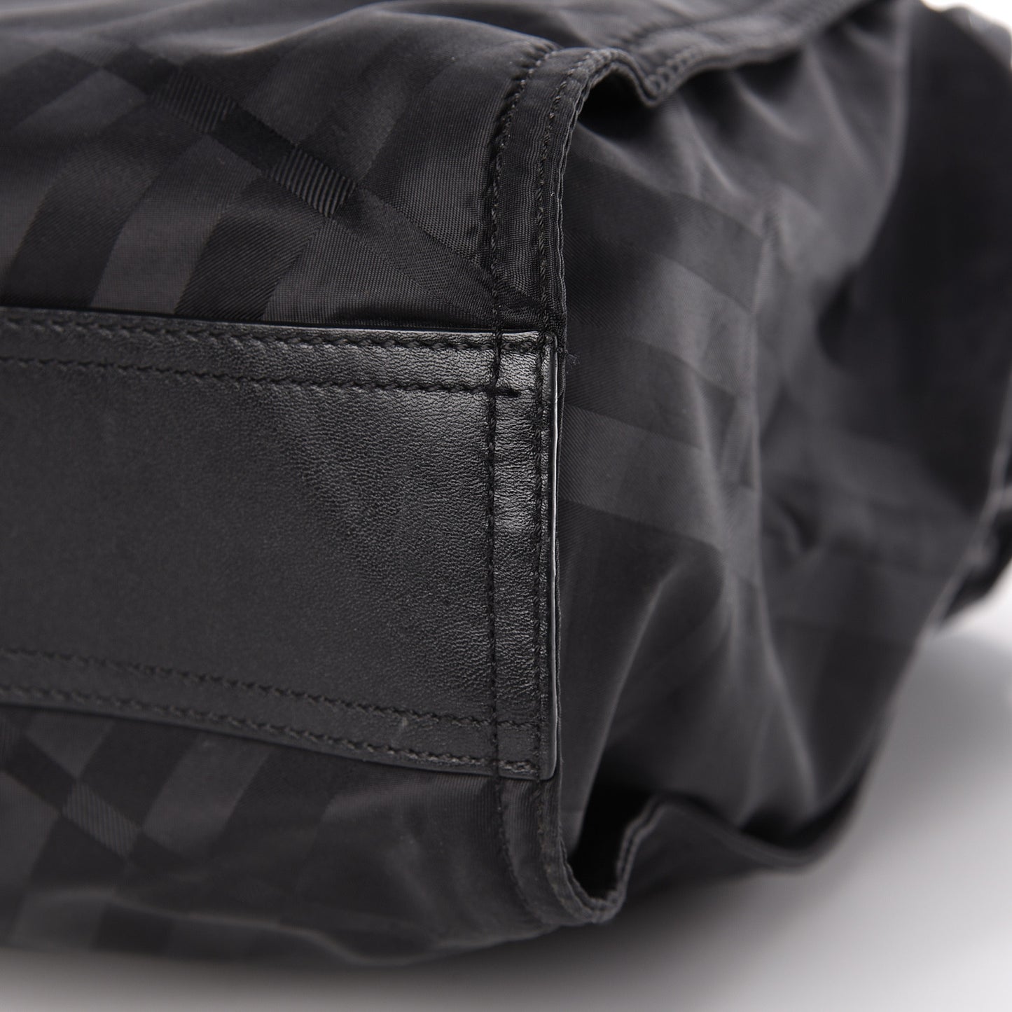 Nylon Check Buckleigh Packable Tote Black