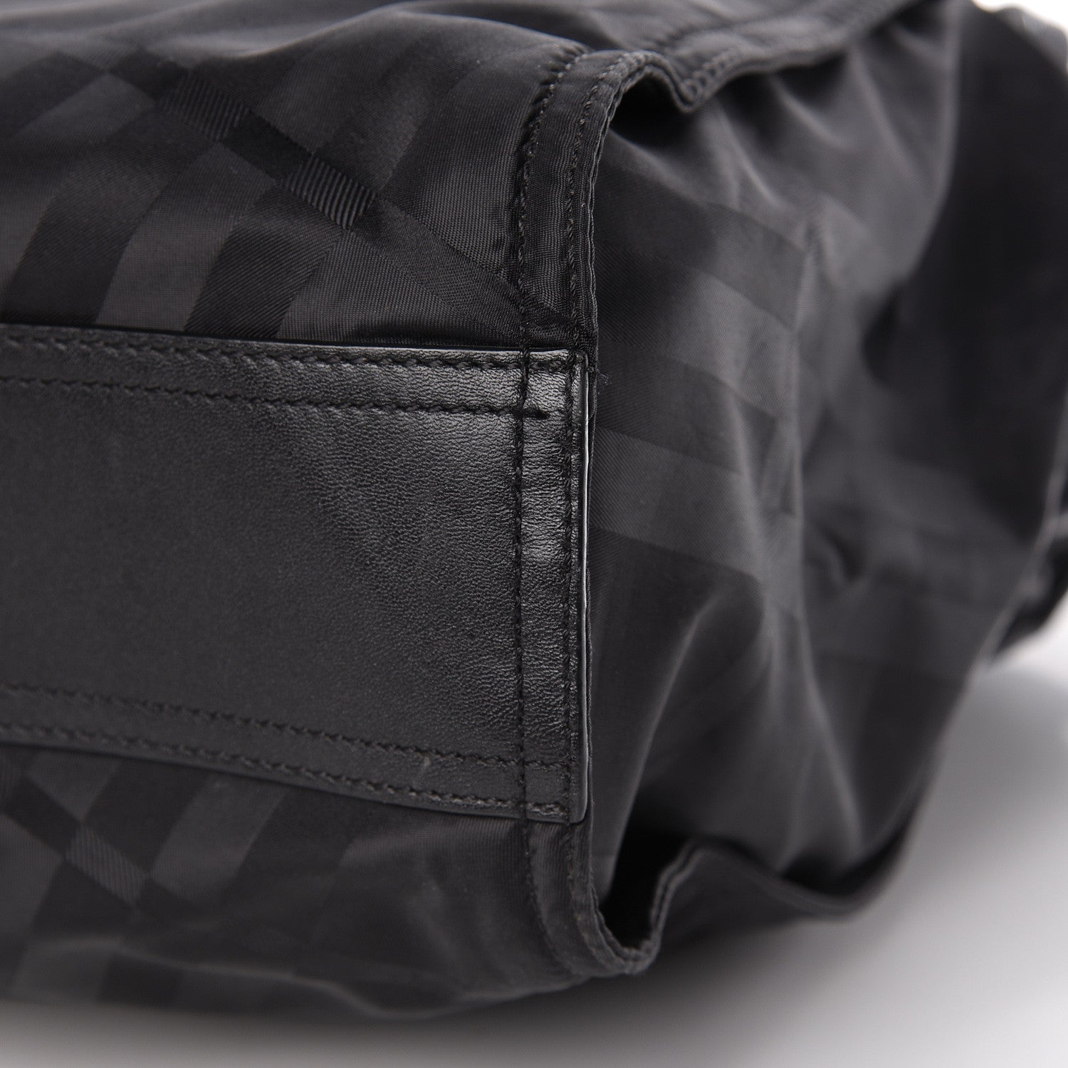 Burberry Nylon Check Buckleigh Packable Tote Black 10 of 14