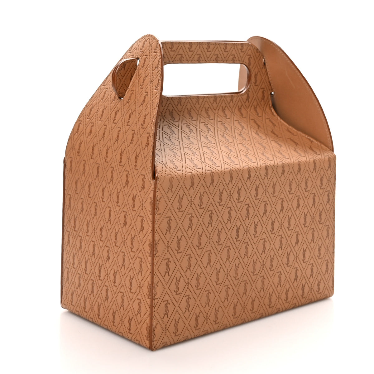 Saint Laurent Calfskin Monogram Take Away Box Dusty Vintage Brown Gold 3 of 9