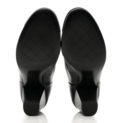 Chanel Lambskin Cap Toe CC Short Ankle Boots 36.5 Black 5 of 7