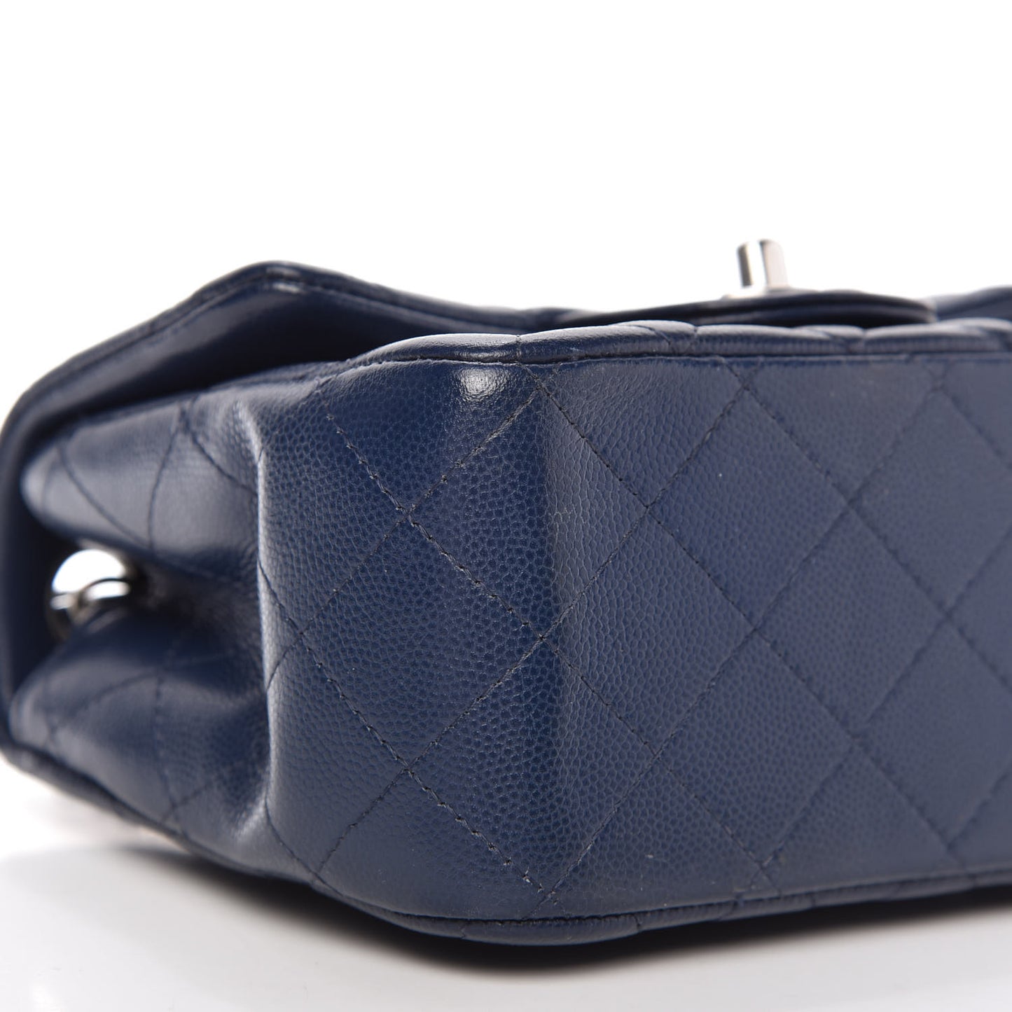 Caviar Quilted Mini Square Flap Blue