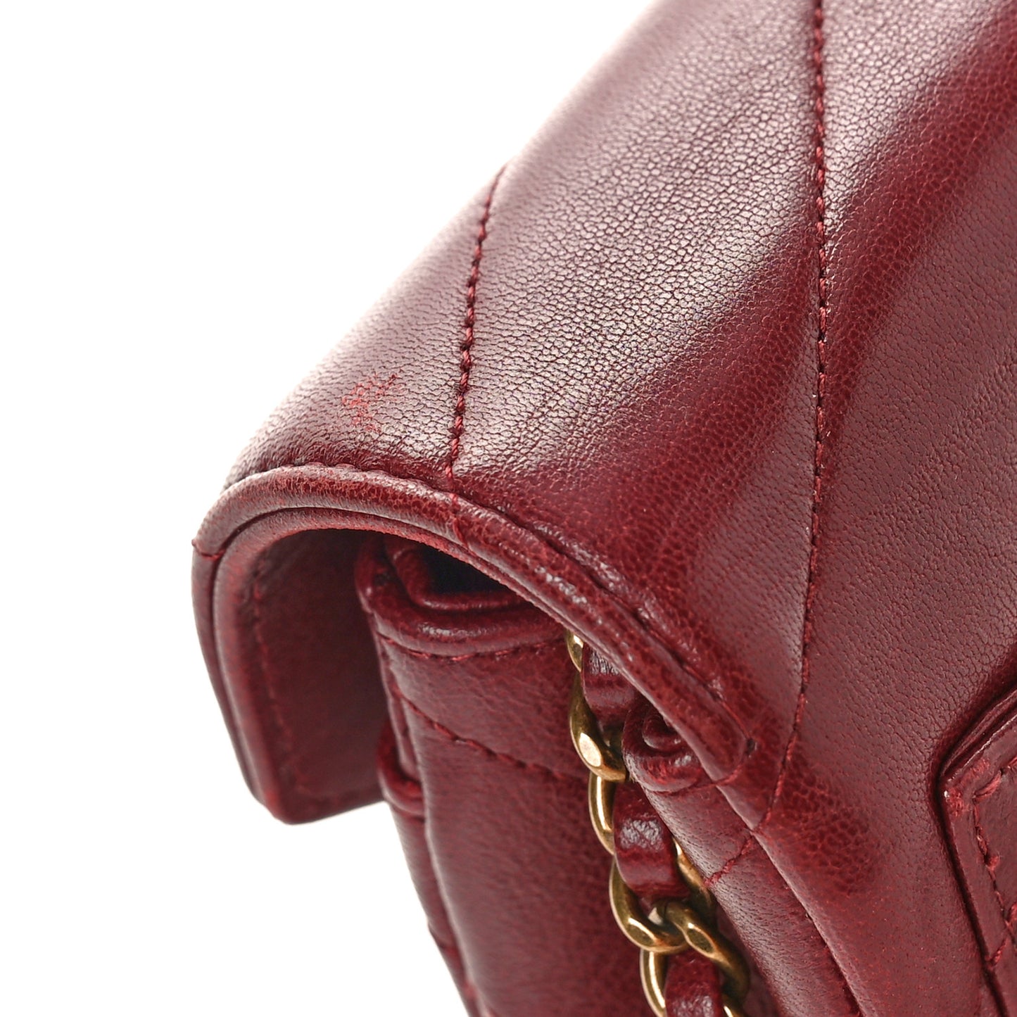 Lambskin Chevron Quilted Coco Envelope Flap Red
