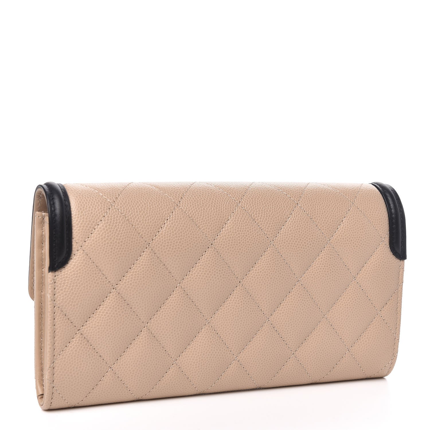 Chanel Caviar Quilted Filigree Flap Wallet Beige Black 3 of 9