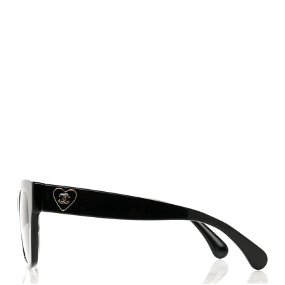Chanel Acetate Square CC Heart Sunglasses 5478-A Black 3 of 9