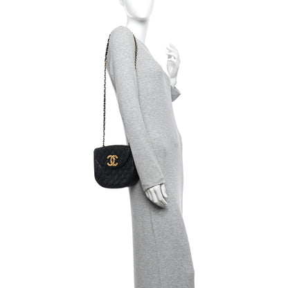 Chanel Lambskin Quilted Half Moon Flap Black 2 of 14
