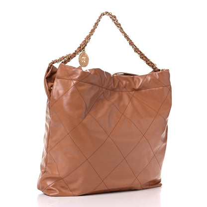 Chanel Shiny Calfskin Quilted Chanel 22 Camel 4 of 10