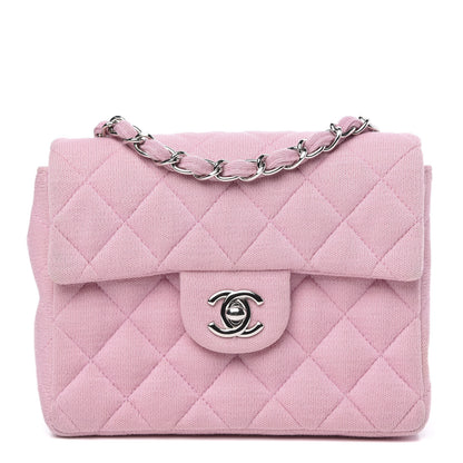 Chanel Jersey Quilted Mini Square Flap Pink 1 of 12