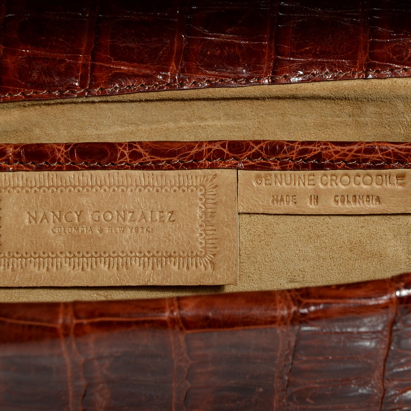Crocodile Clutch Cognac