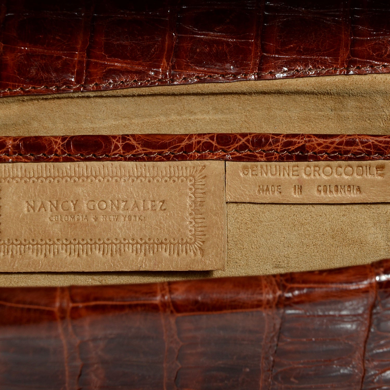 Nancy Gonzalez Crocodile Clutch Cognac 6 of 7
