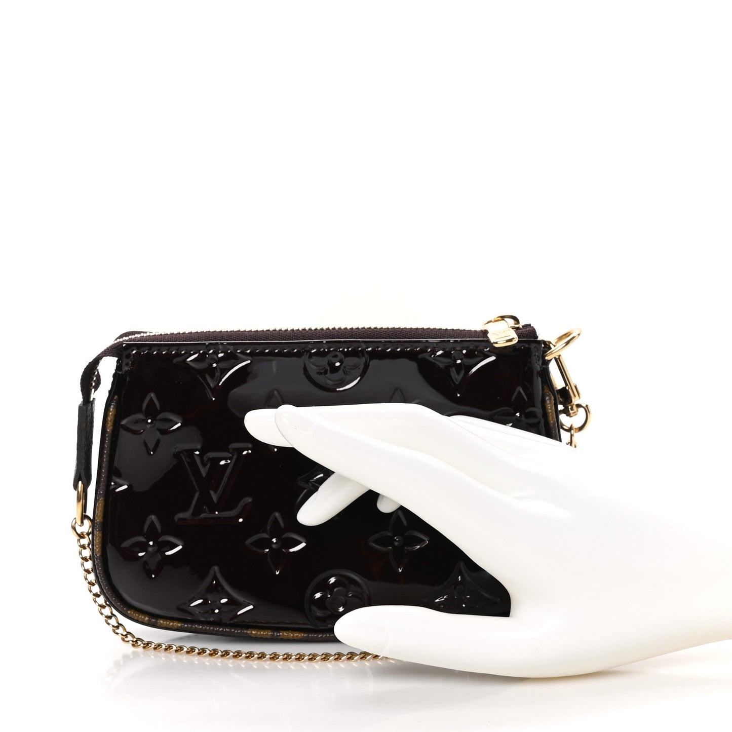Vernis Monogram Mini Pochette Accessories Amarante