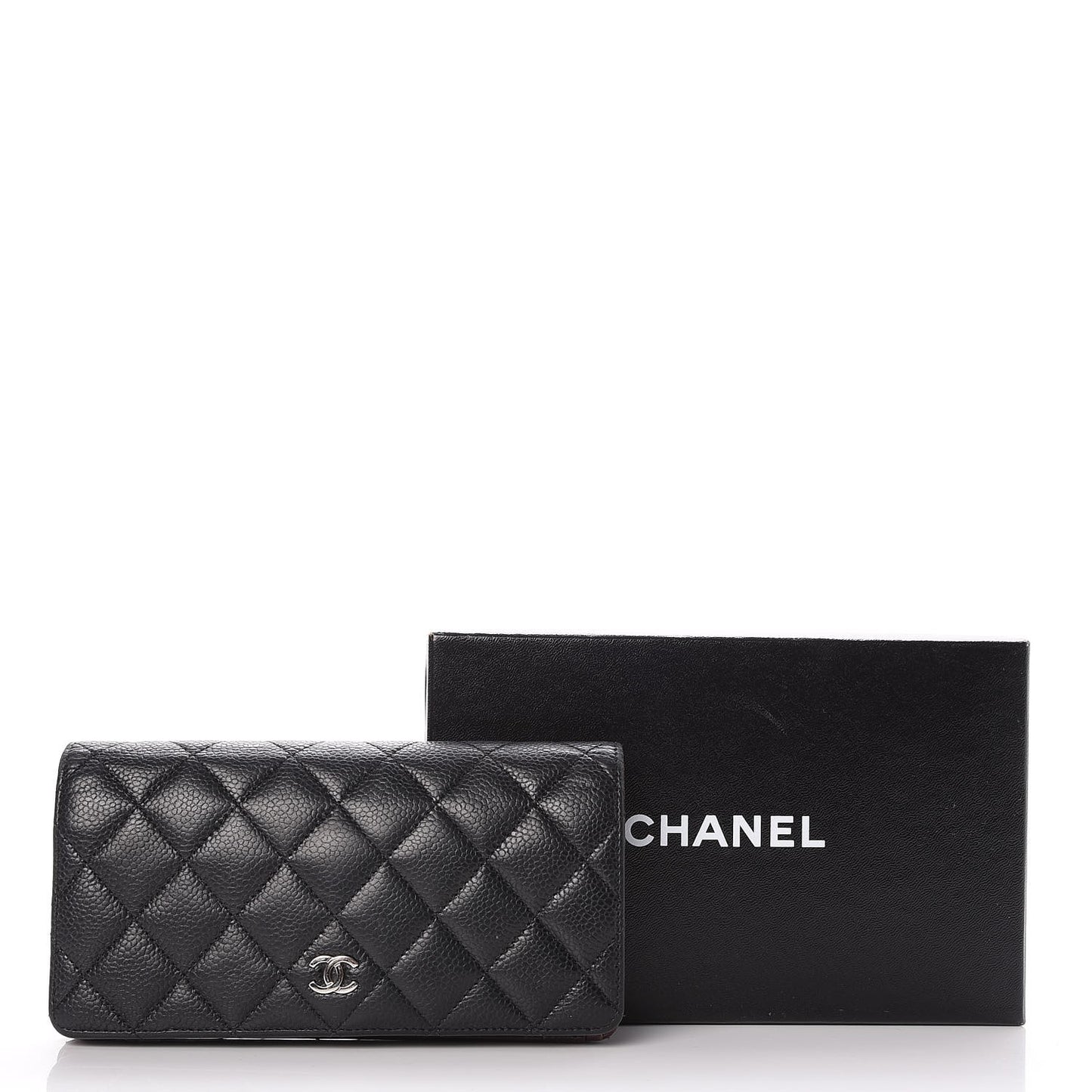 Caviar Quilted Yen Wallet Black