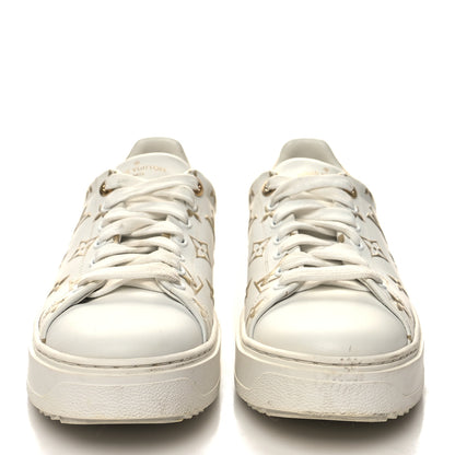Louis Vuitton Calfskin Monogram Debossed Time Out Sneakers 40 Gold 2 of 9