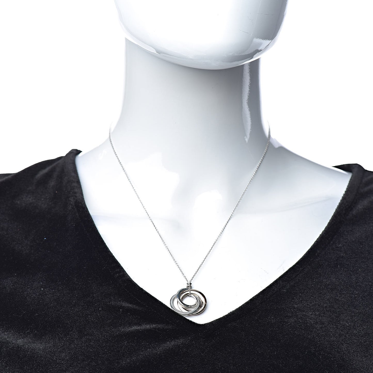Sterling Silver Rubedo Small Interlocking Circles Pendant Necklace