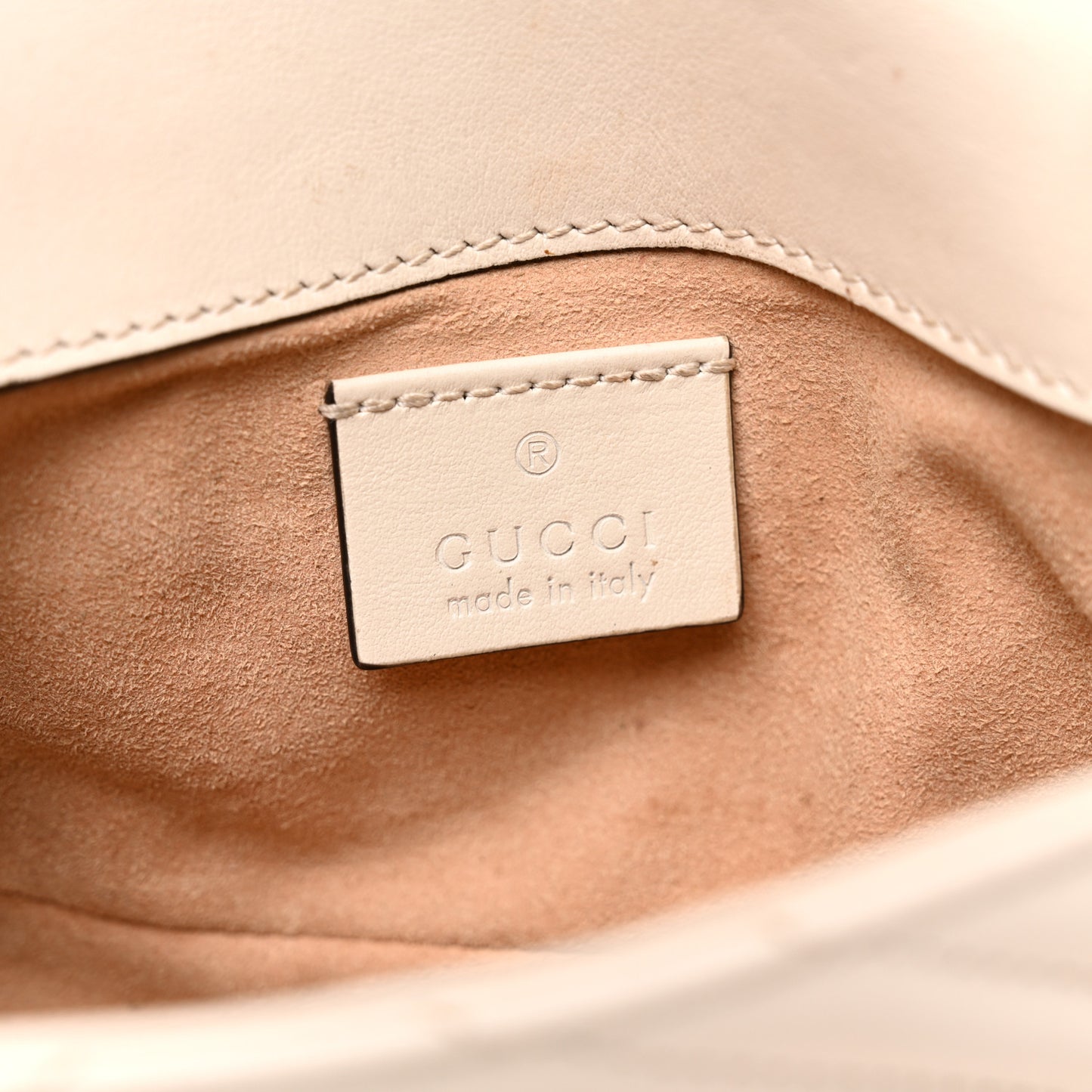 Calfskin Matelasse Super Mini GG Marmont Shoulder Bag White