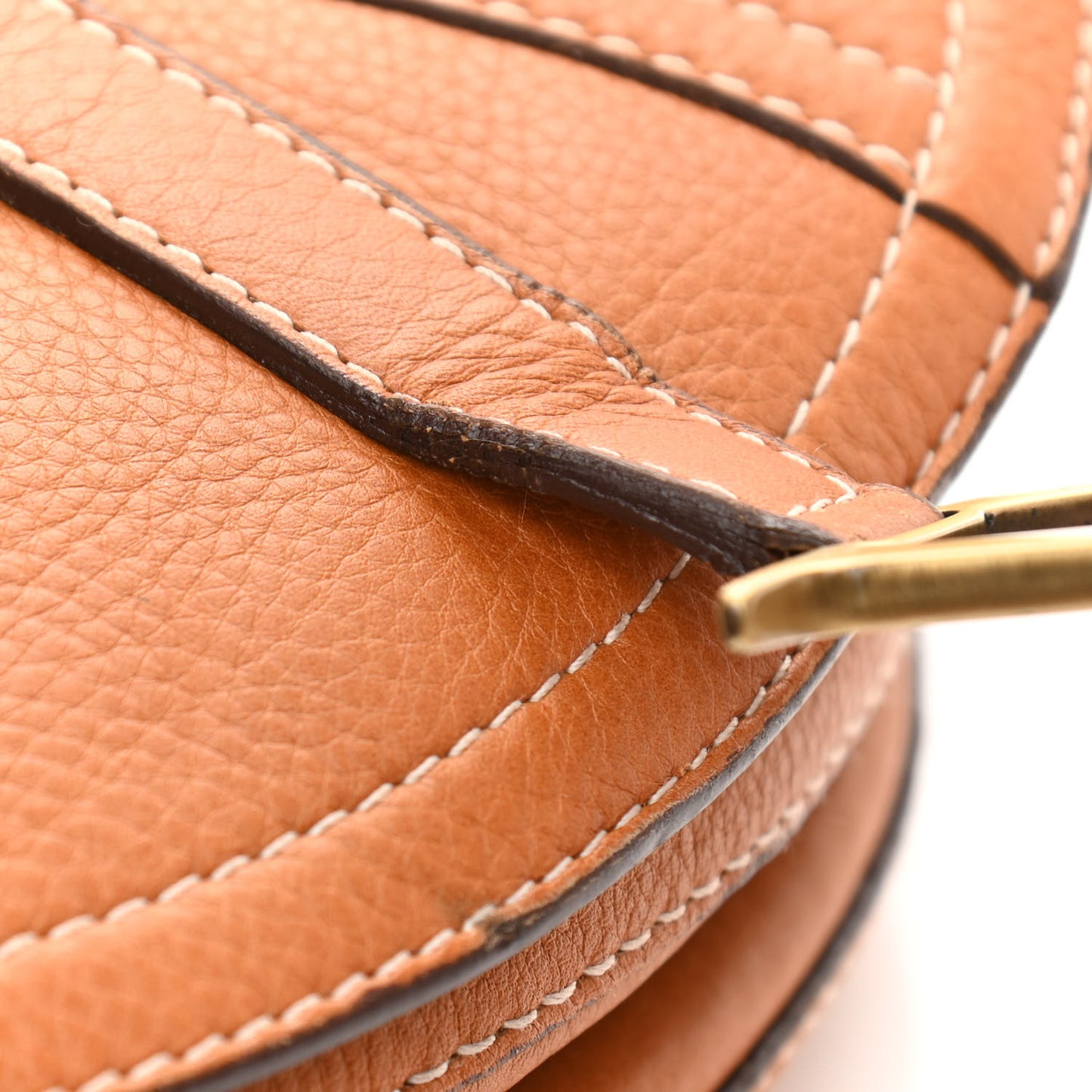 Calfskin Baudrier Saddle Bag Tan