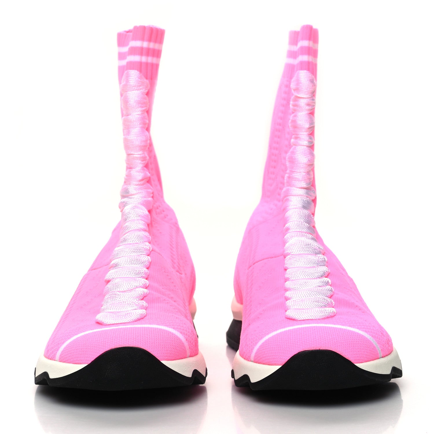 Fendi Stretch Knit Womens Sock Sneakers 39 Fluorescent Pink White 2 of 7