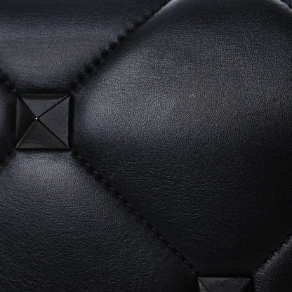Valentino Garavani Nappa Monochrome Large Roman Stud Shoulder Bag Black 14 of 14