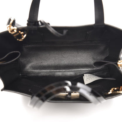 Versace Patent Nappa Embroidered Zip Tote Black 5 of 9