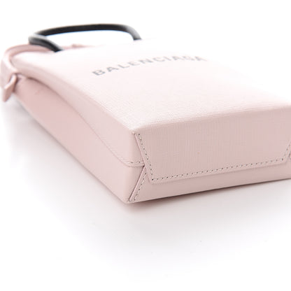 Balenciaga Squared Calfskin Logo Shopping Phone Holder Bag Light Rose 7 of 9