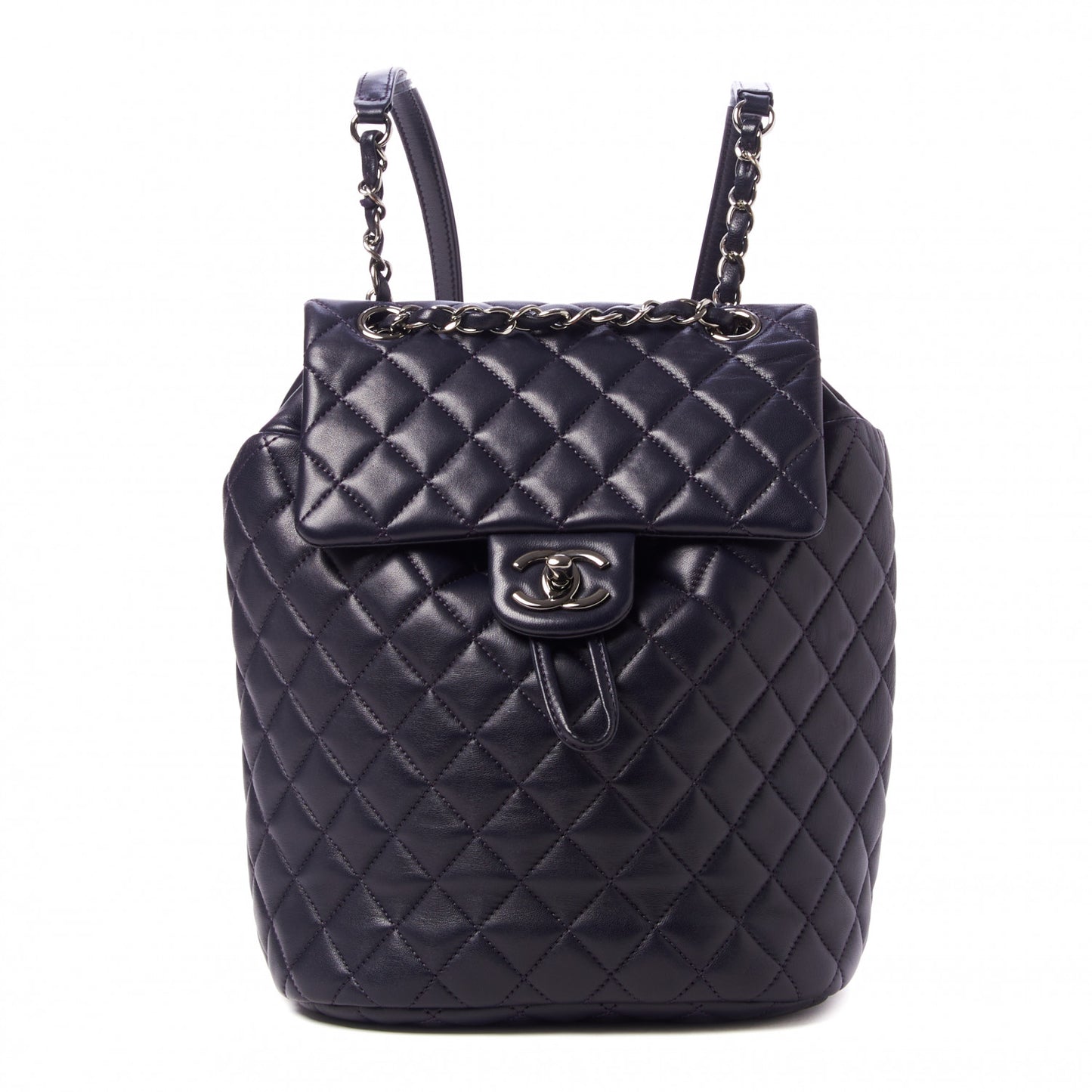 Lambskin Quilted Small Urban Spirit Backpack Navy