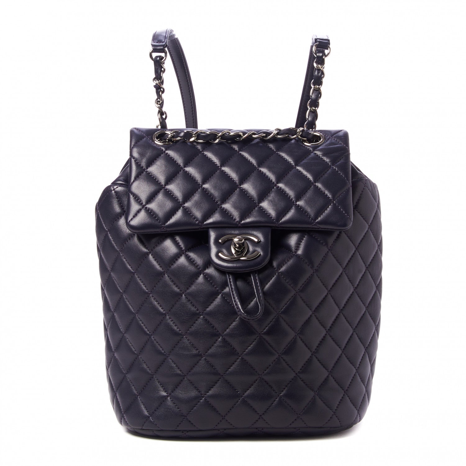 Chanel Lambskin Quilted Small Urban Spirit Backpack Navy 1 of 10