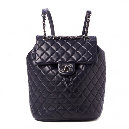 Chanel Lambskin Quilted Small Urban Spirit Backpack Navy 1 of 10
