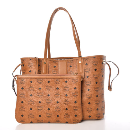 MCM Visetos Medium Liz Reversible Shopper Tote Cognac 5 of 10