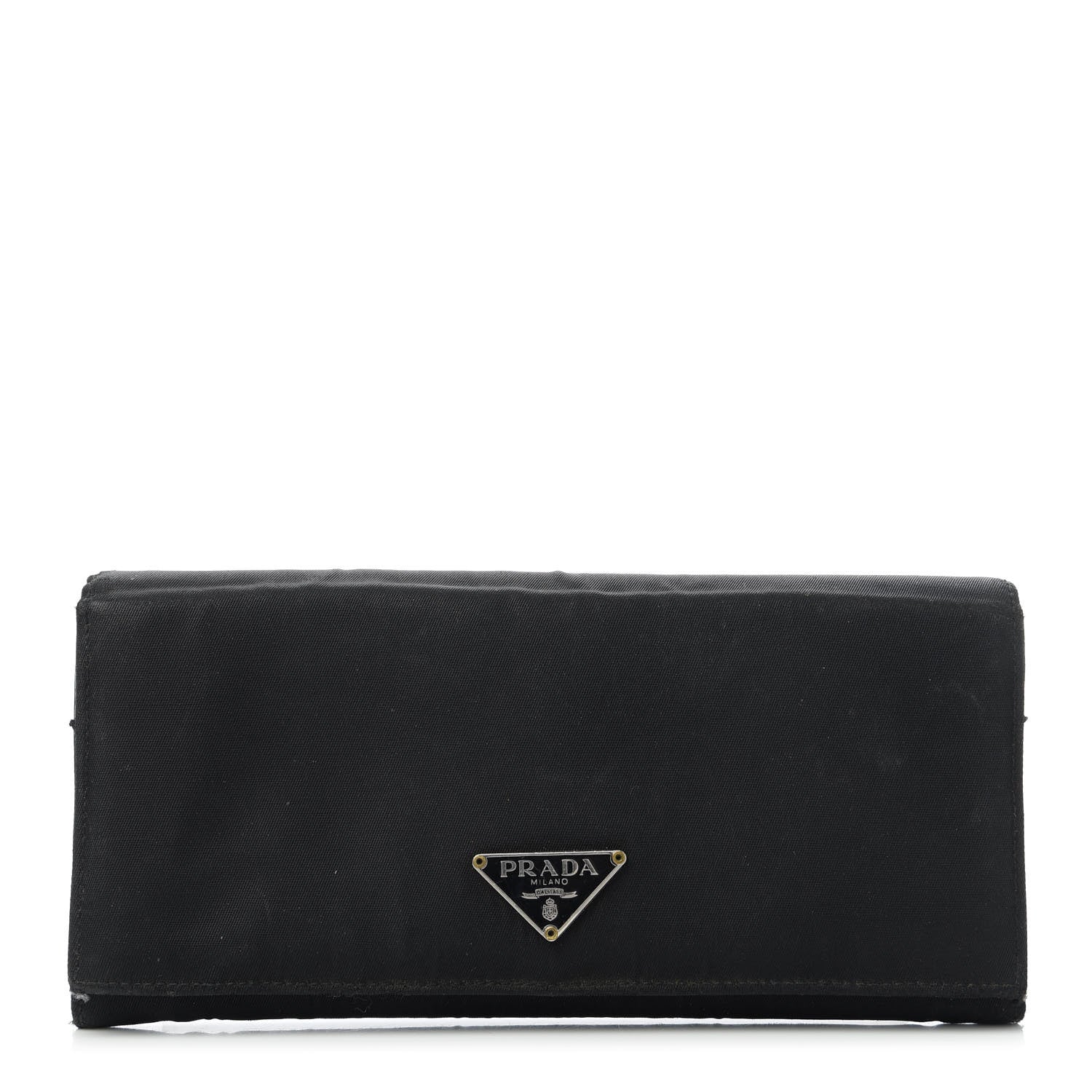 Prada Tessuto Nylon Continental Flap Wallet Black 1 of 9