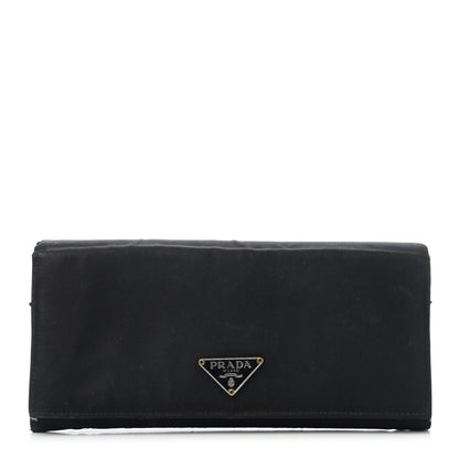 Prada Tessuto Nylon Continental Flap Wallet Black 1 of 9