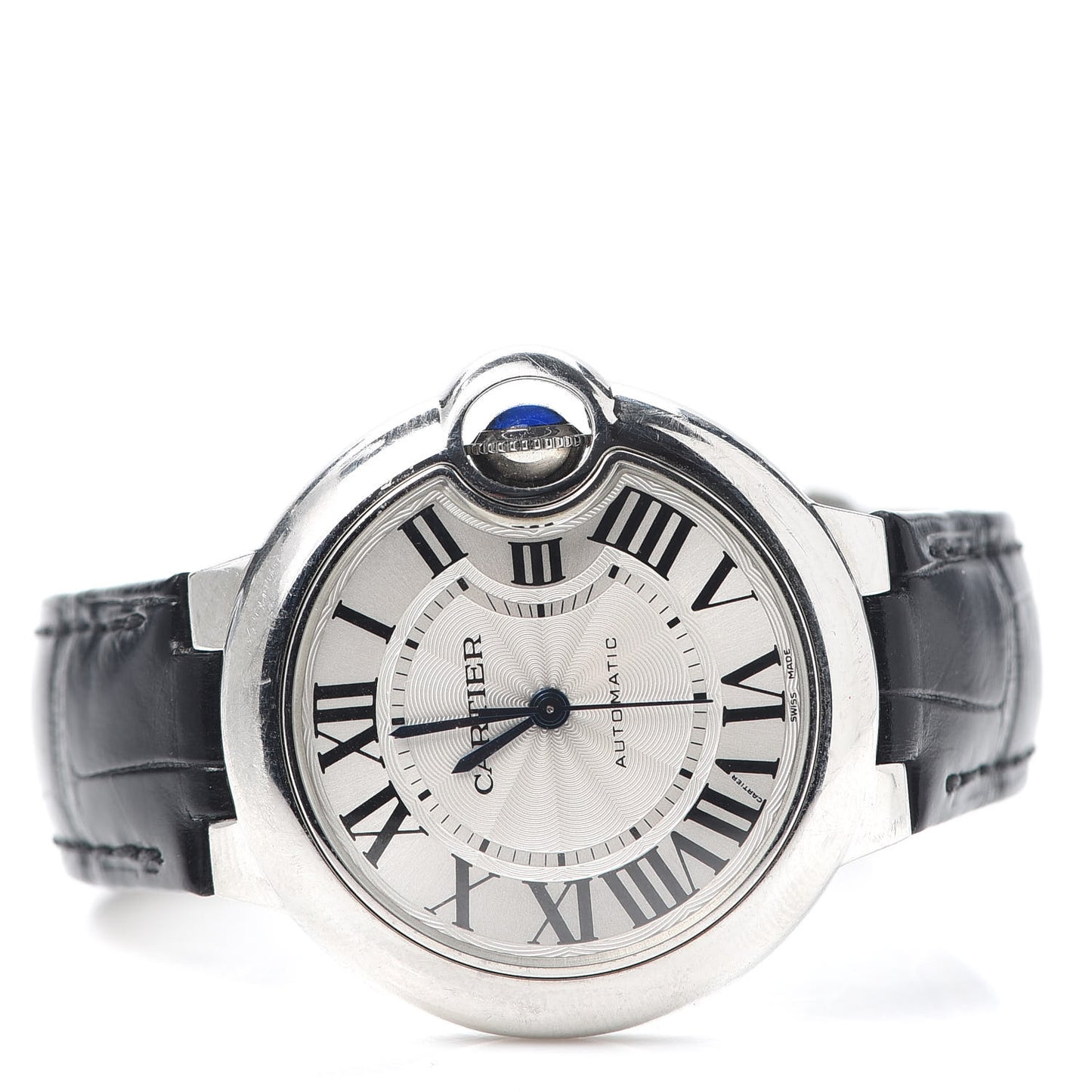 Stainless Steel Alligator 33mm Ballon Bleu De Cartier Automatic Watch