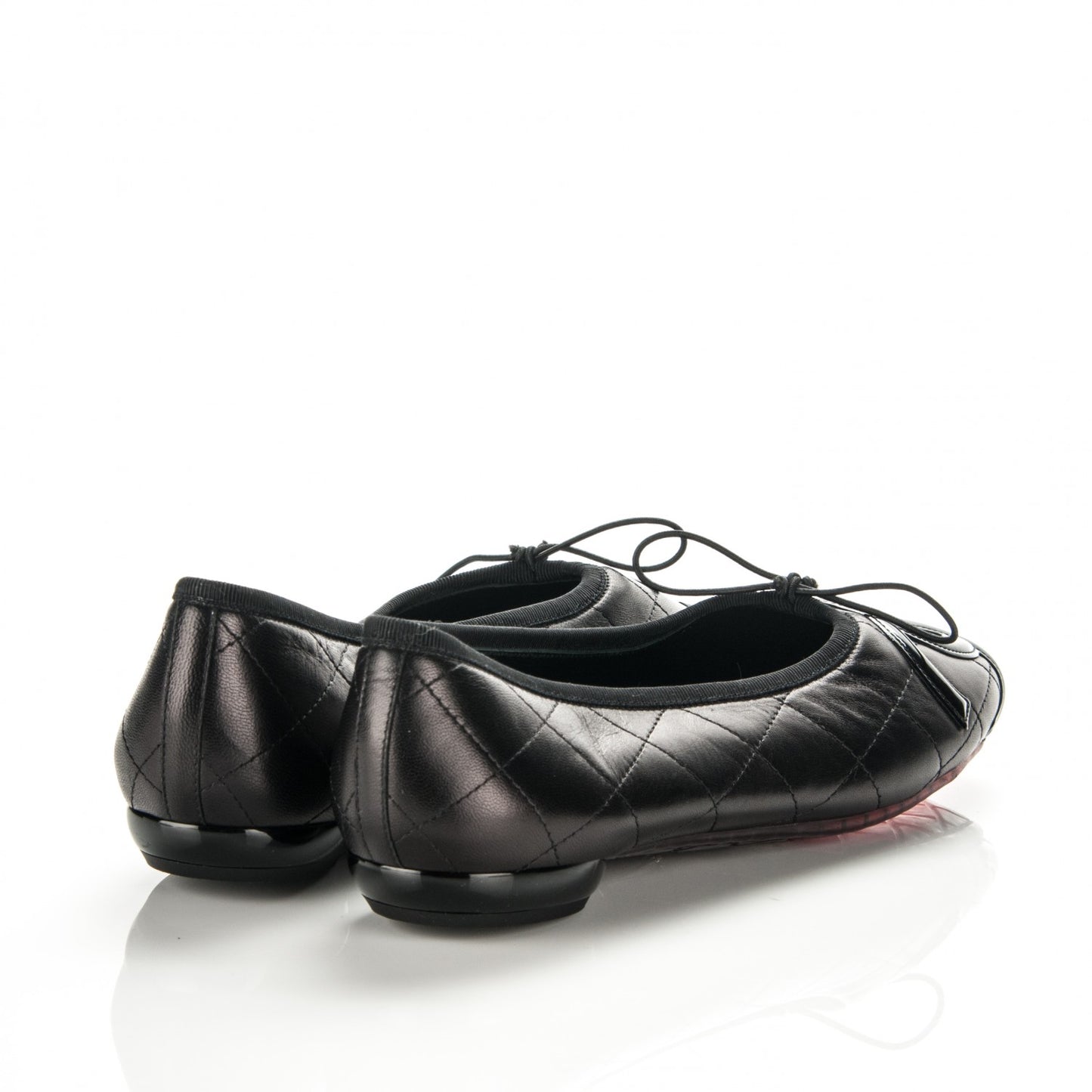 Lambskin Quilted Cambon Ballerina Flats 39 Black