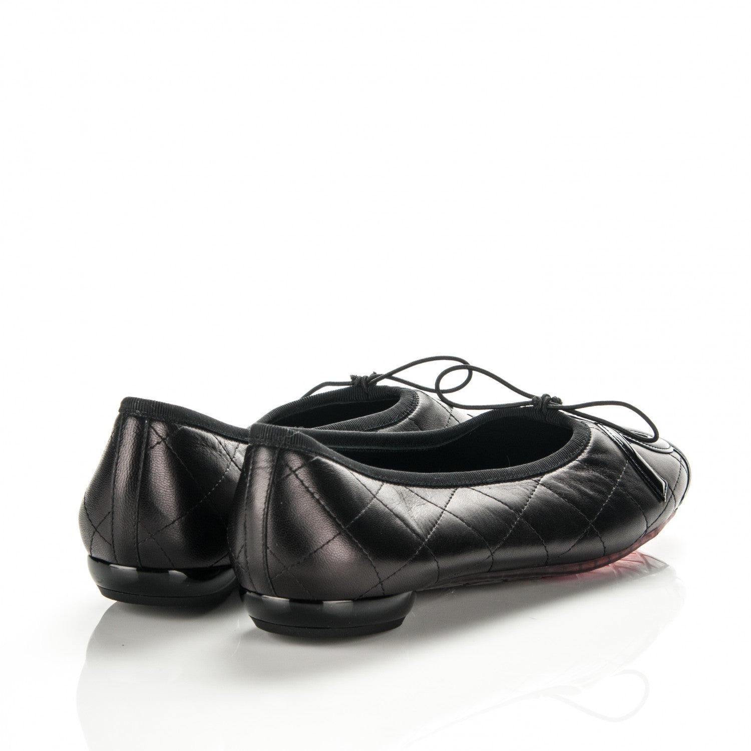Chanel Lambskin Quilted Cambon Ballerina Flats 39 Black 4 of 6