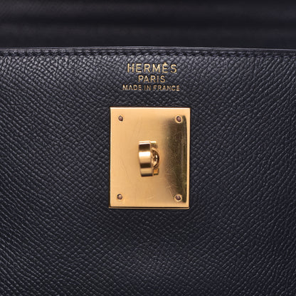 Hermes Courchevel Kelly Retourne 35 Bleu Marine 27 of 44