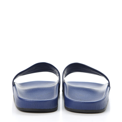 Balenciaga Nappa Political Campaign Logo Mens Pool Slide Sandals 41 Blue Ocean Blue White 7 of 12