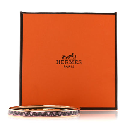 Hermes Enamel Printed Petits Coeurs Extra Narrow Bracelet 70 Aube 6 of 6