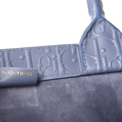 Christian Dior Oblique Calfskin Embossed Book Tote Denim Blue 10 of 11