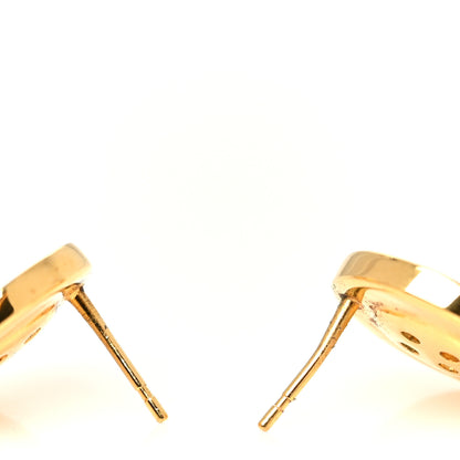 Chanel Metal Large Paris Button Earrings Gold 3 of 4