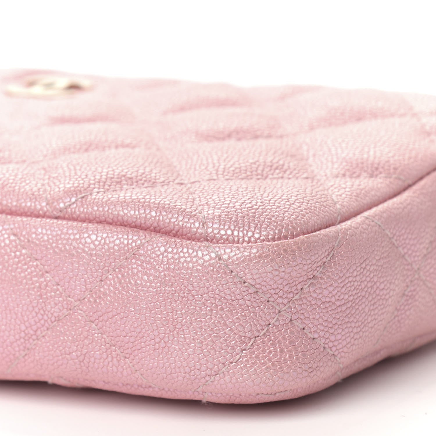 Chanel Iridescent Caviar Quilted Small Clutch With Chain Pink 13 of 16